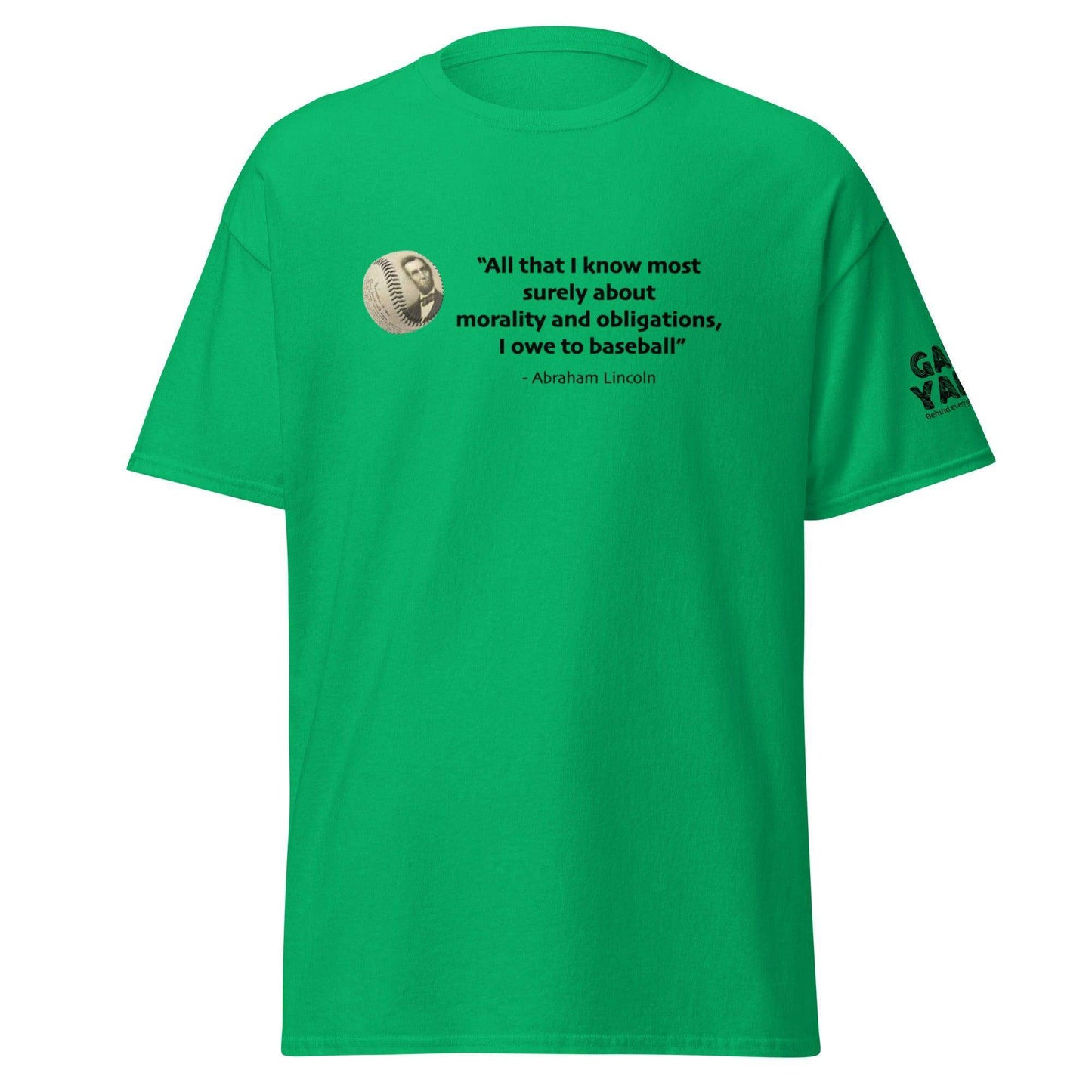 Abraham Lincoln Baseball T-shirt by Game Yarns.