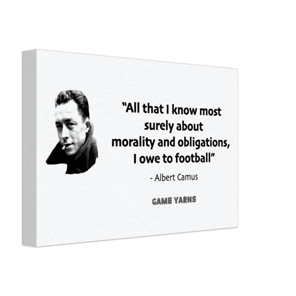 Albert Camus Philosophy Football Canvas Print - Game Yarns
