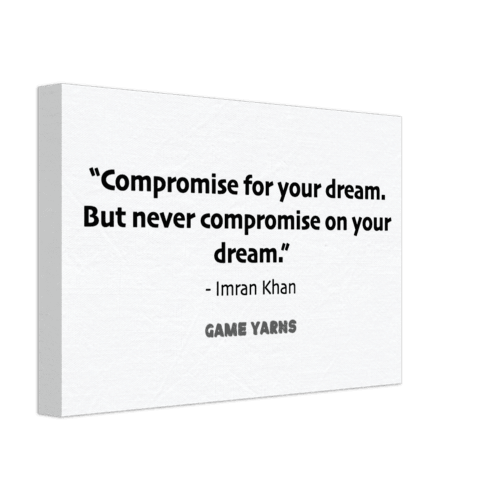 Imran Kahn Dreams Motivation Canvas print by Game Yarns
