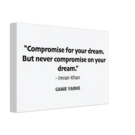 Imran Kahn Dreams Motivation Canvas print by Game Yarns