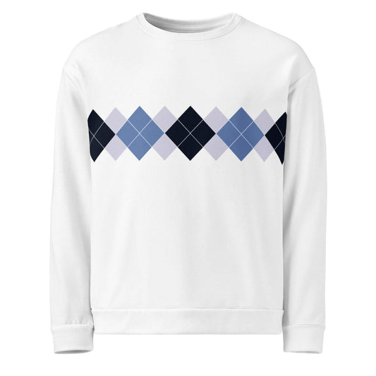 Ivan Lendl All Over Argyle Blue Sweatshirt - Game Yarns