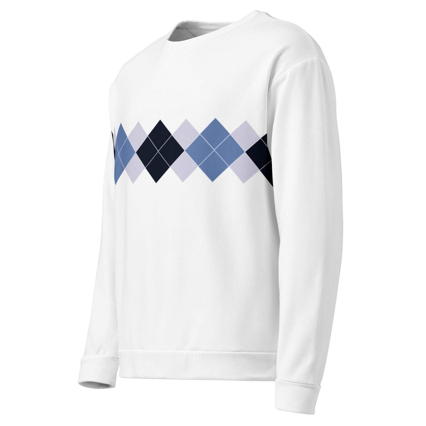 Ivan Lendl All Over Argyle Blue Sweatshirt - Game Yarns