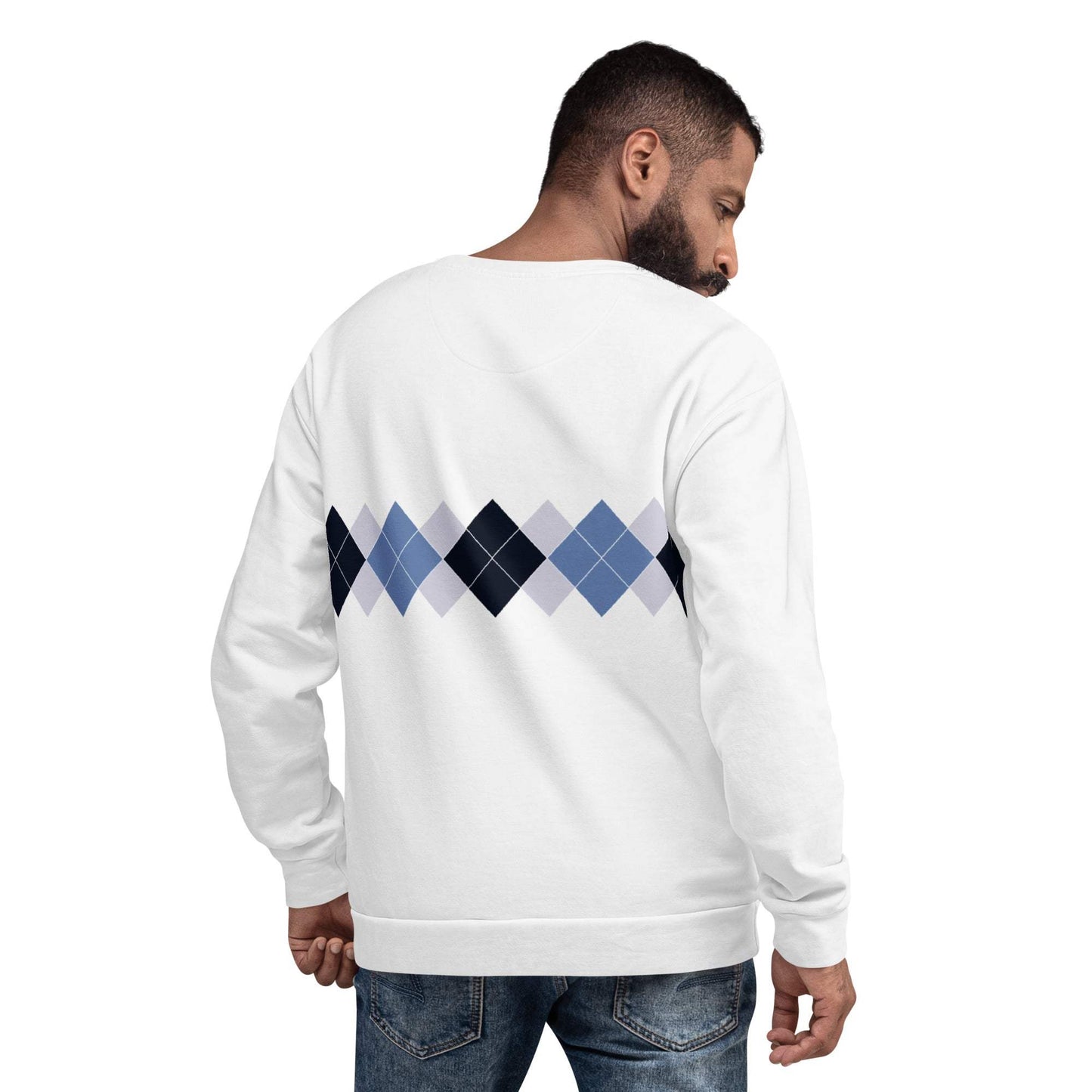 Ivan Lendl All Over Argyle Blue Sweatshirt - Game Yarns