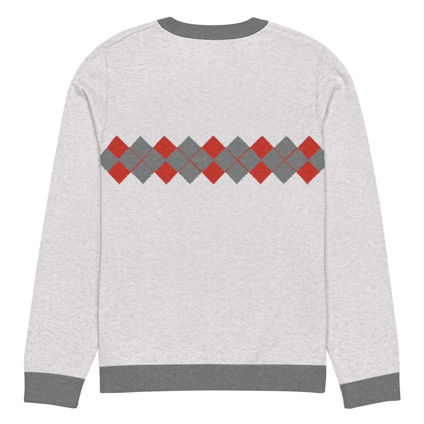 Ivan Lendl Argyle Red Grey Knitted Sweater - Game Yarns