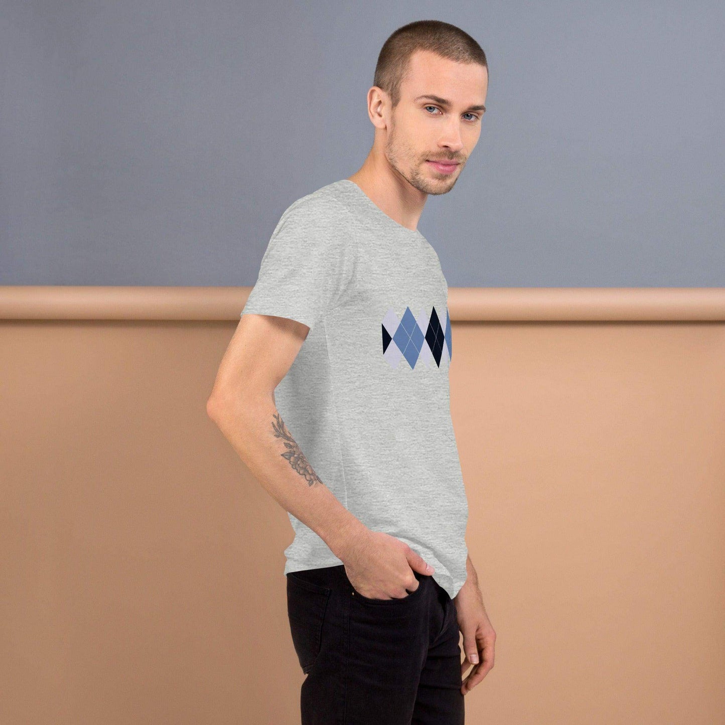 Ivan Lendl Argyle Retro Blue t-shirt - Game Yarns