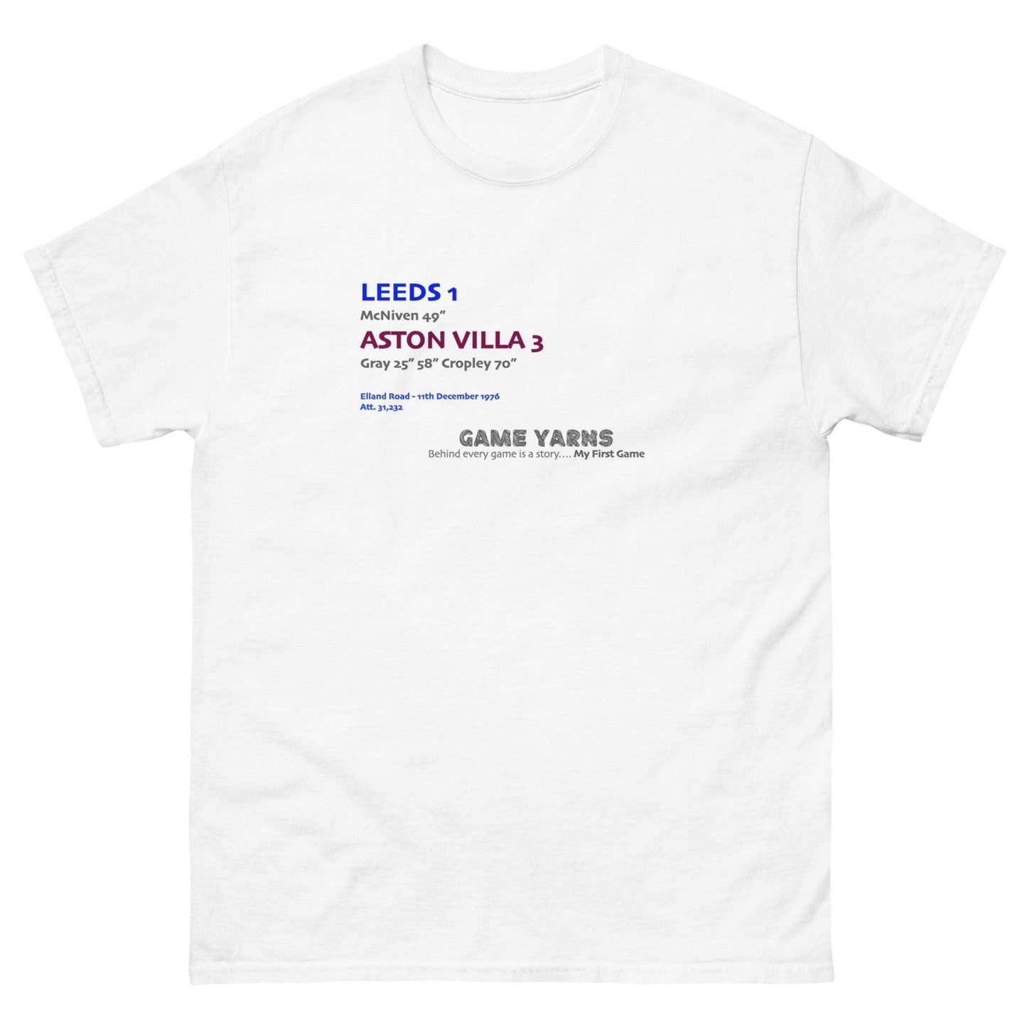 Leeds 1 Villa 3 My First Game - Game Yarns