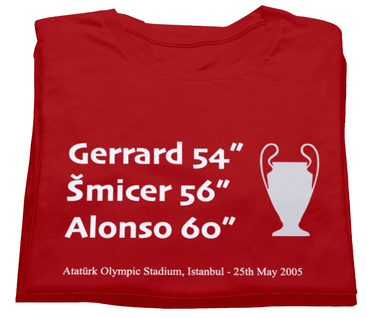 Liverpool Istanbul Miracle 2005 T-shirt by Game Yarns for football fans