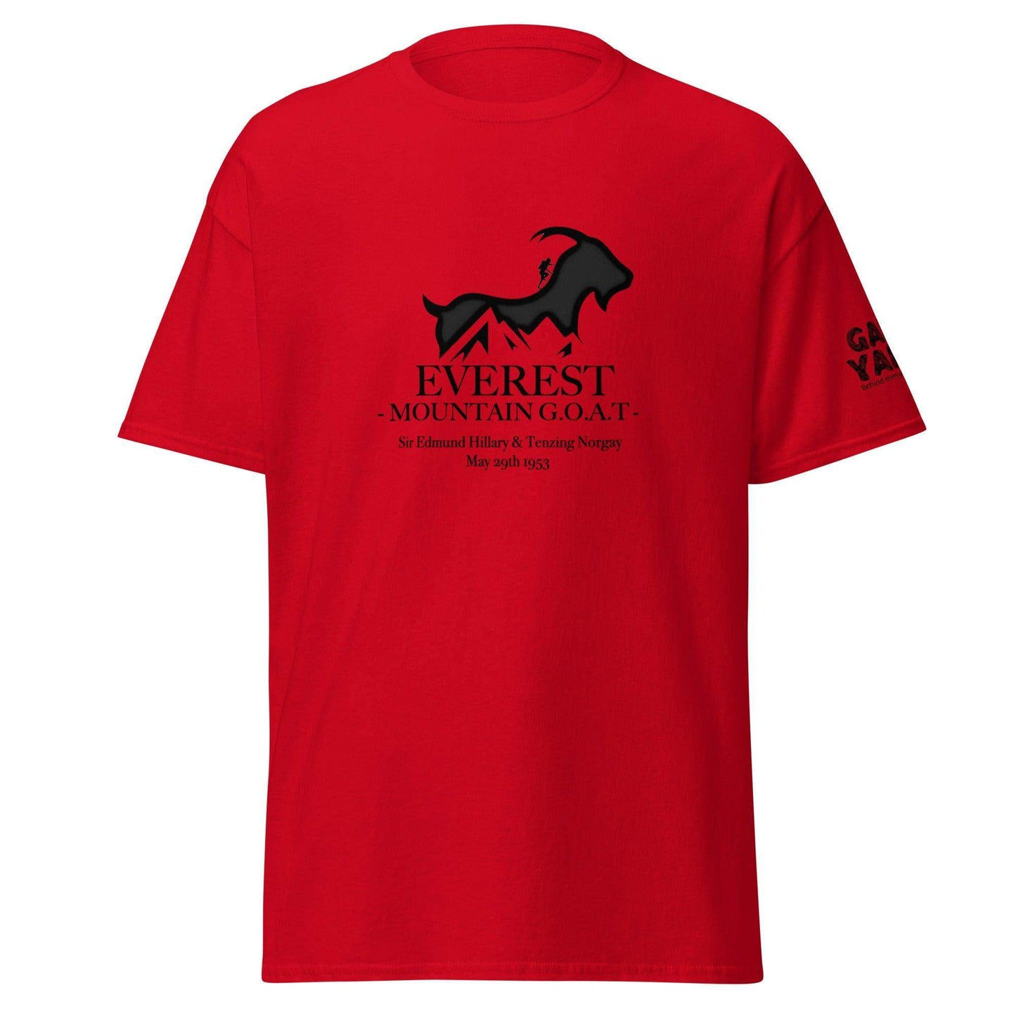 In honour of the greatest climbers Sir Ed Hillary and Tenzing Norgay who were the first to climb to the summit of Mount Everest in 1953. T-shirt by Game Yarns