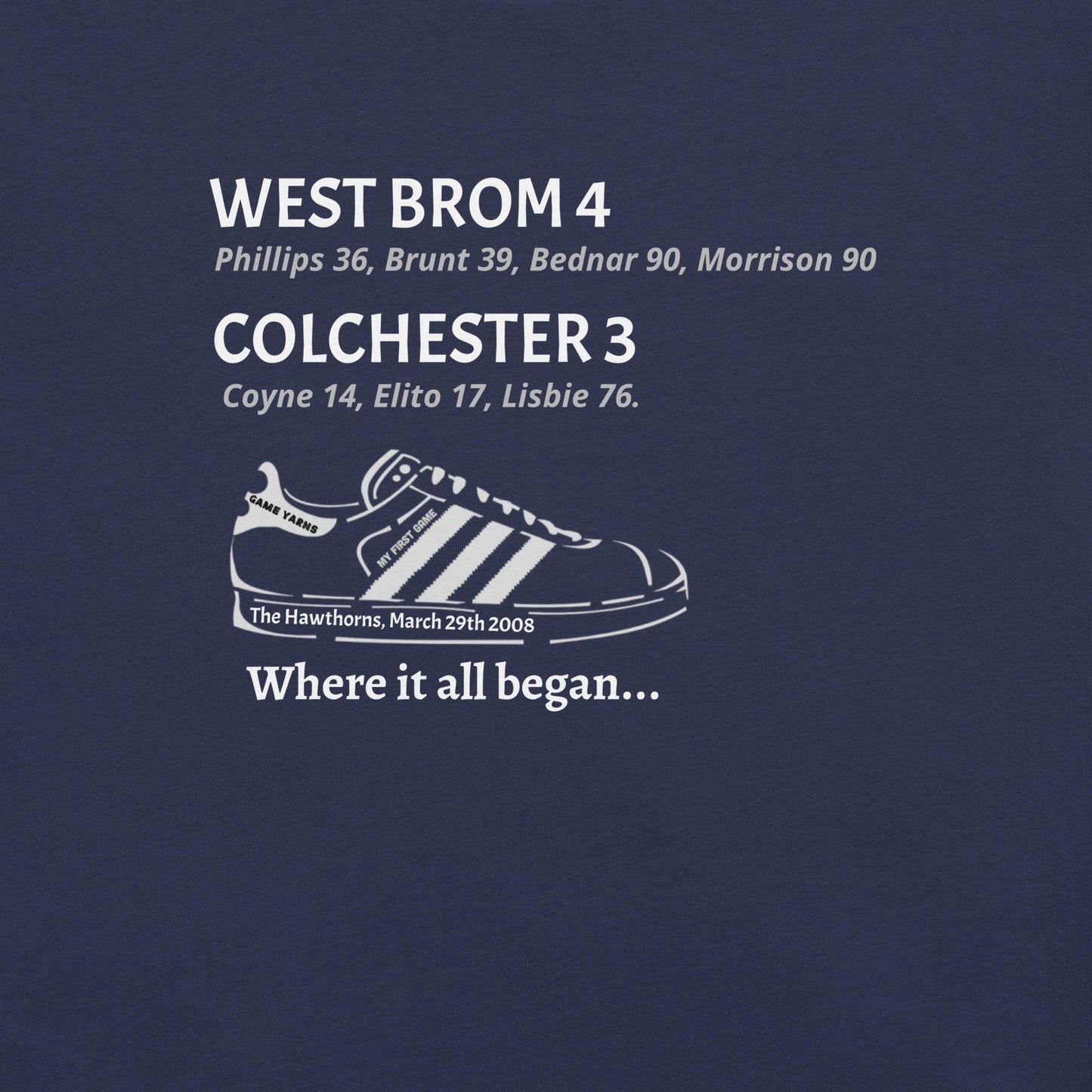 My First Game West Brom Colchester - Game Yarns