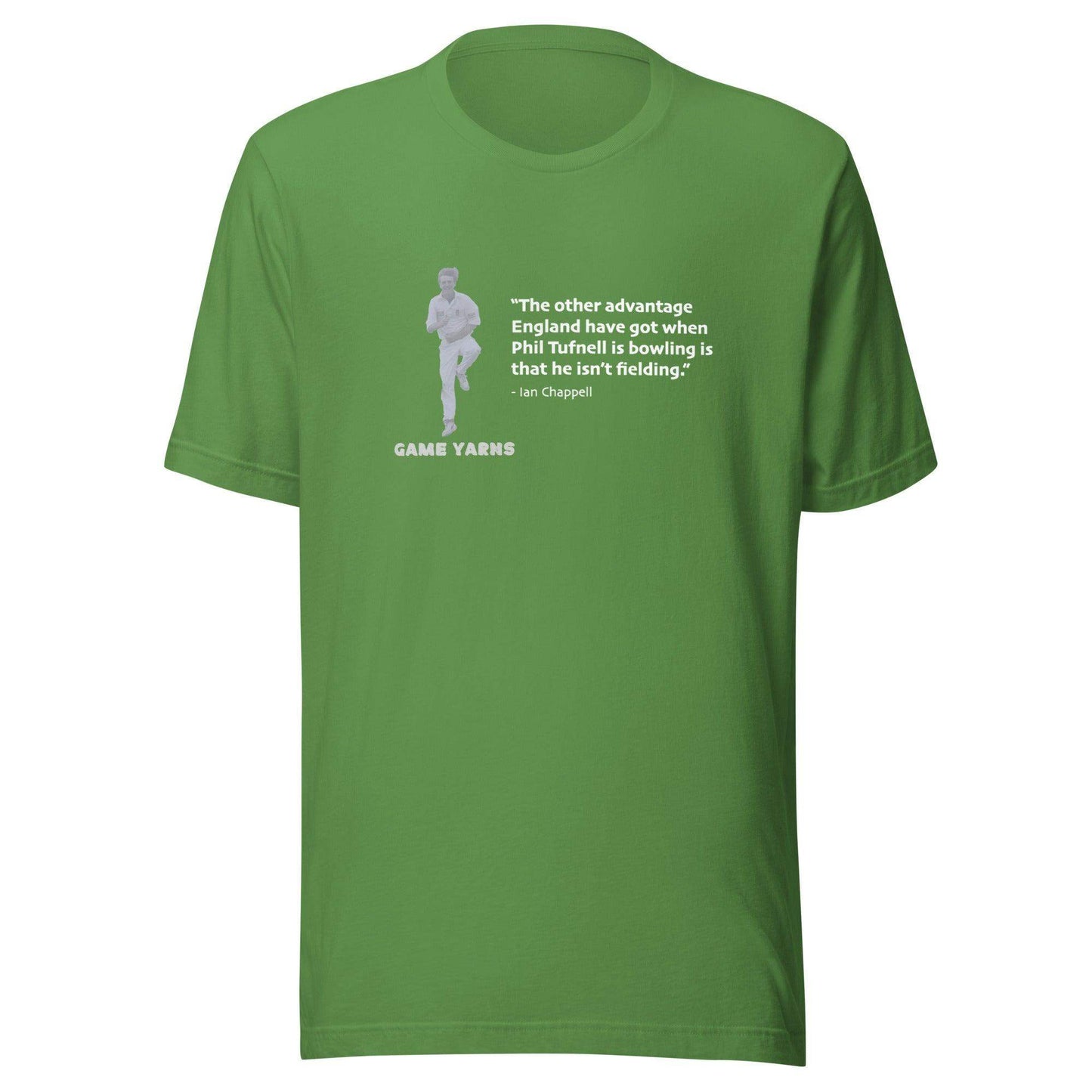Ian Chappell on Phil Tufnell. Cricket T-shirt by Game Yarns