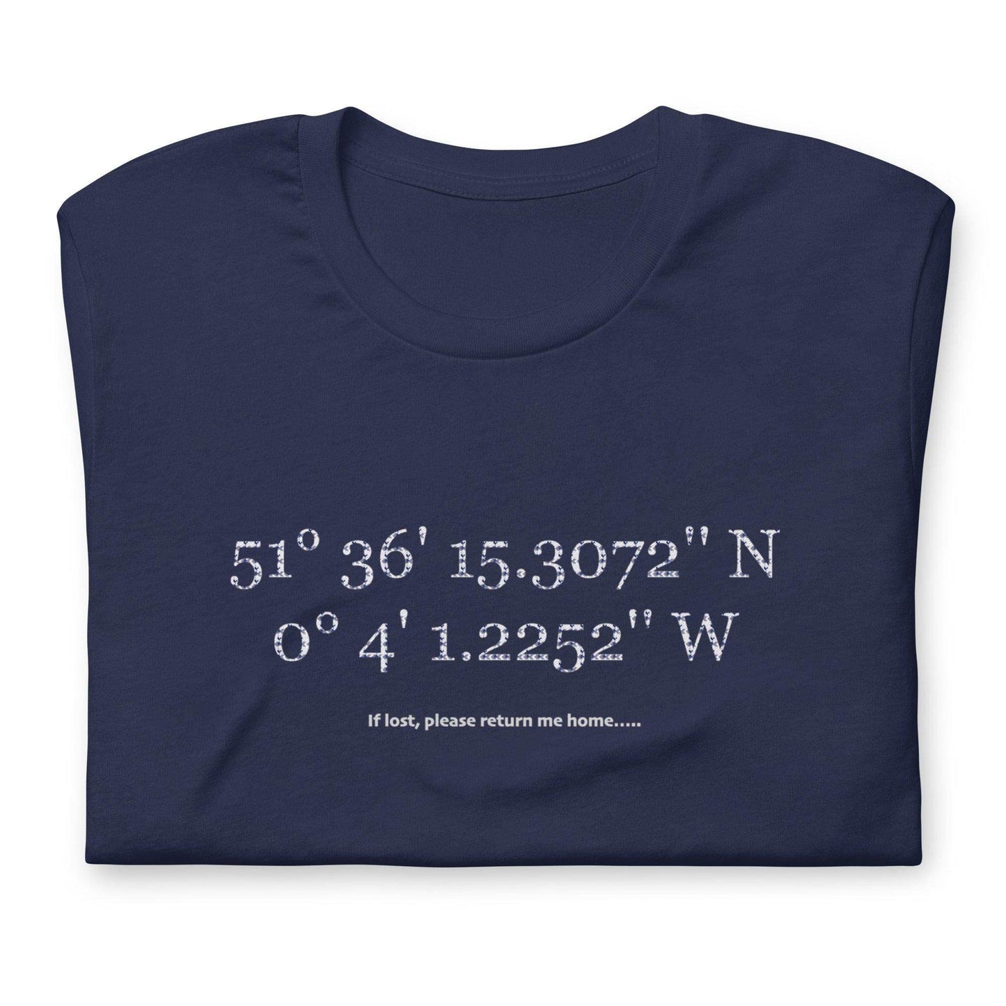 If lost please return to home. Spurs fans GPS location for happiness. Football T-shirt by Game Yarns
