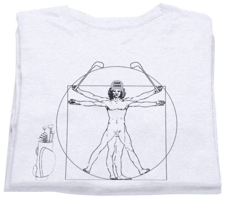 Vitruvian Golfer t-shirt by Game Yarns