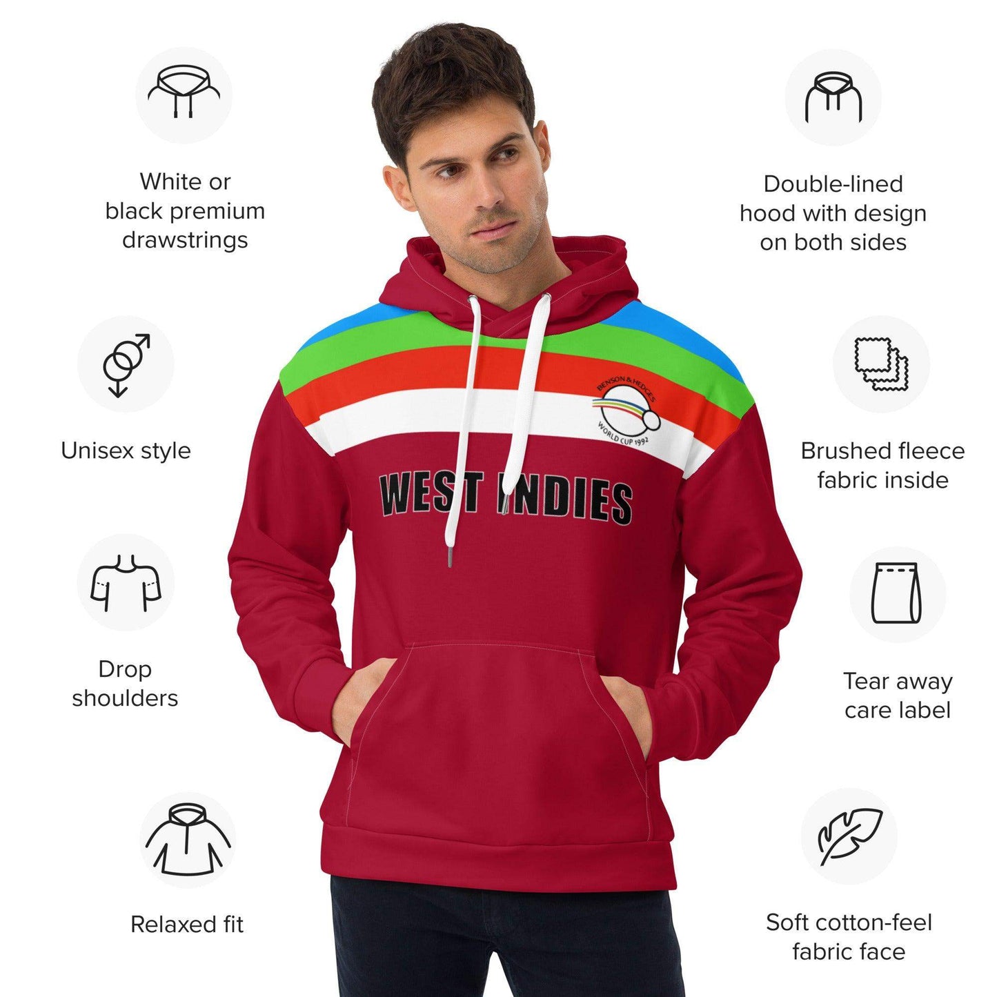 West Indies Retro Cricket Hoodie - Game Yarns