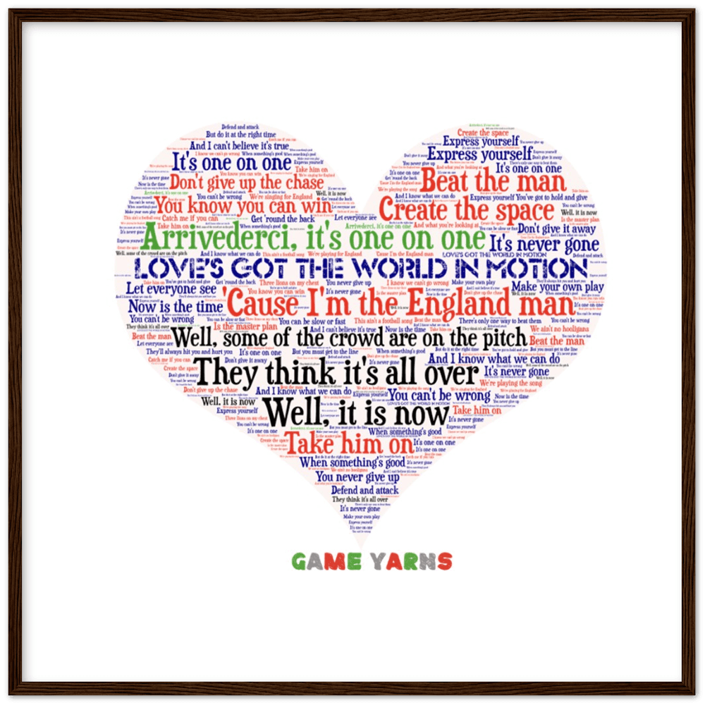 World In Motion Game Yarns Love Framed Poster - Game Yarns