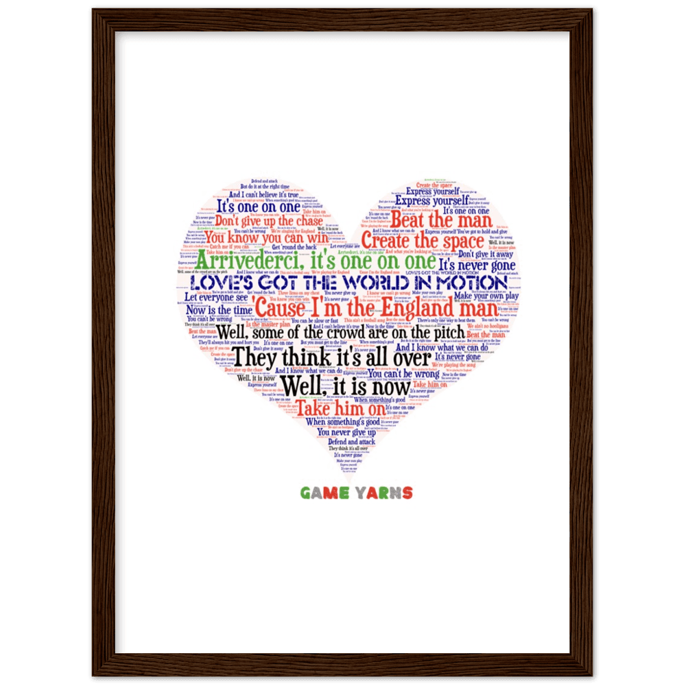 World In Motion Game Yarns Love Framed Poster - Game Yarns