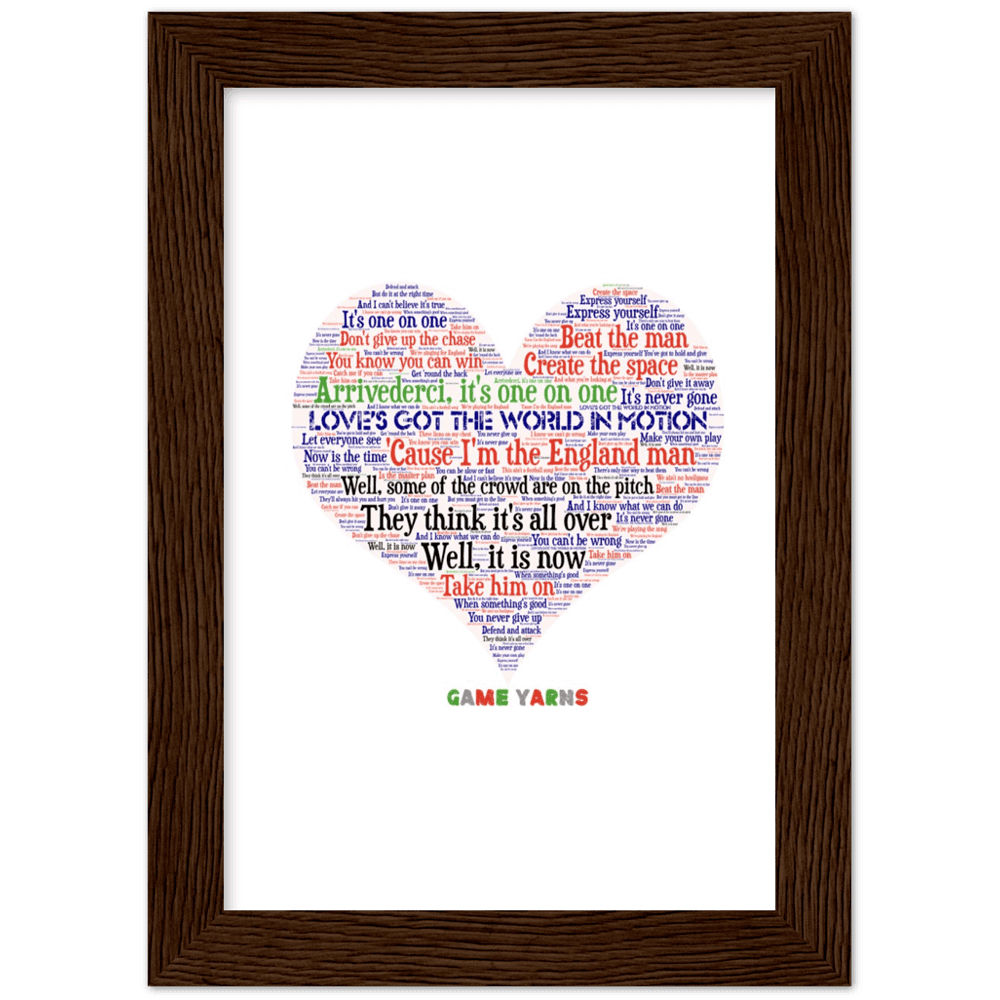 World In Motion Game Yarns Love Framed Poster - Game Yarns