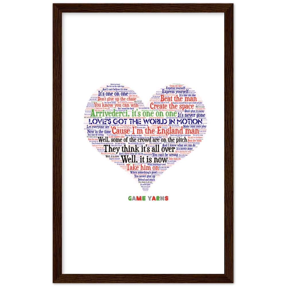 World In Motion Game Yarns Love Framed Poster - Game Yarns
