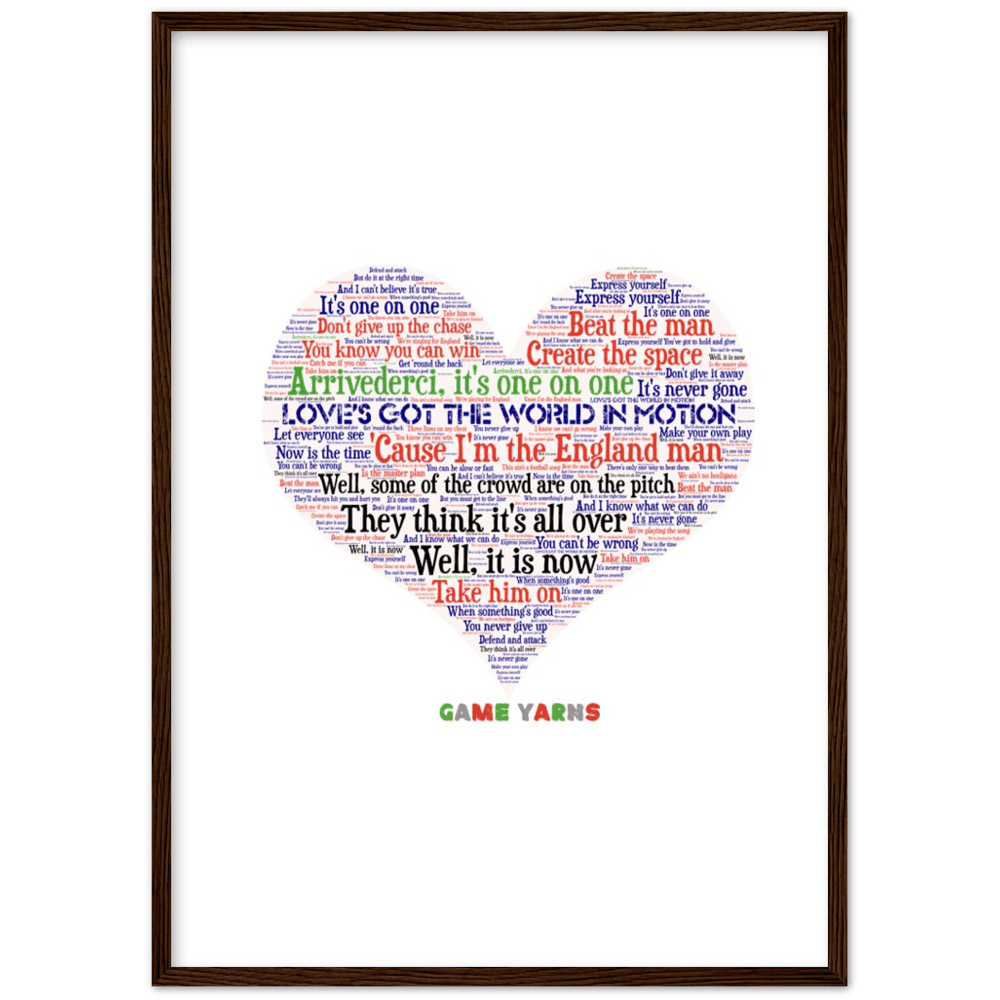 World In Motion Game Yarns Love Framed Poster - Game Yarns