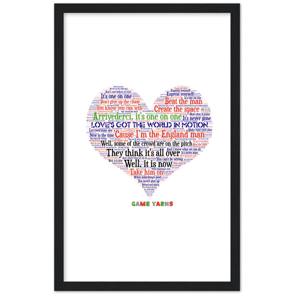 World In Motion Game Yarns Love Framed Poster - Game Yarns