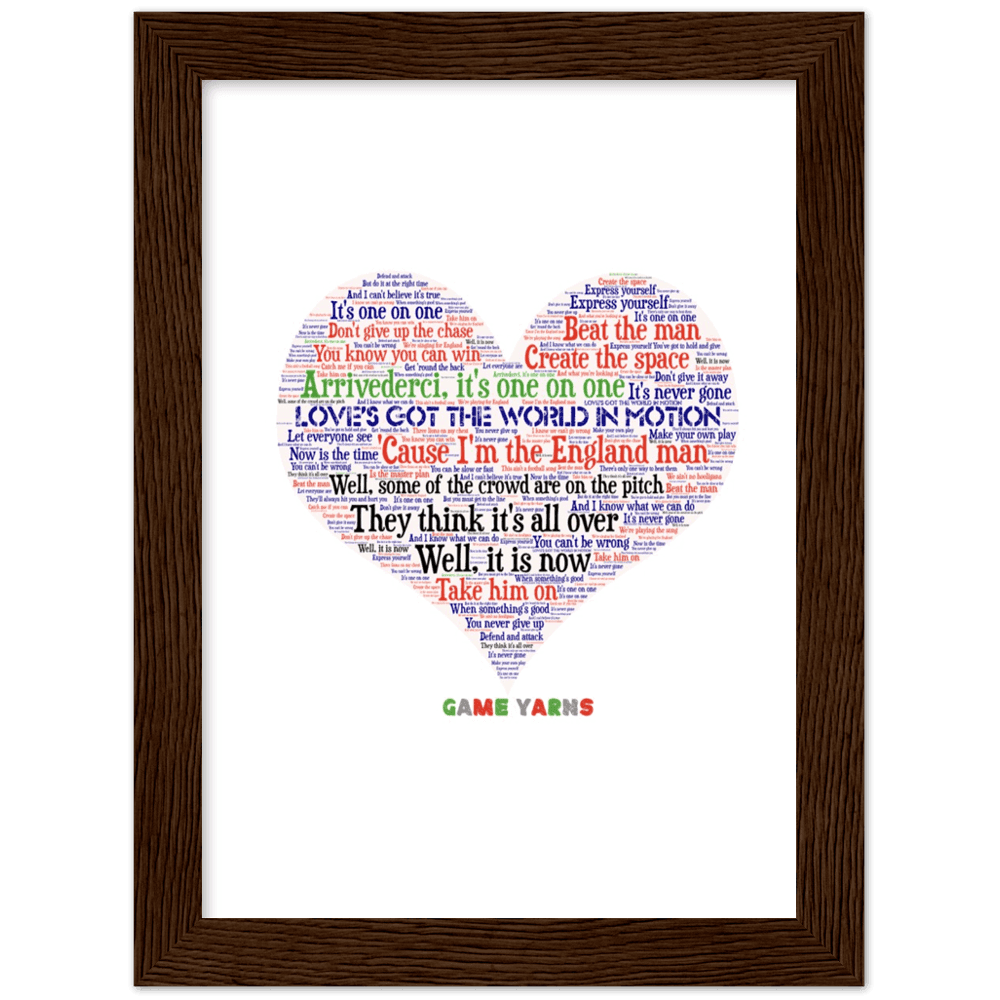 World In Motion Game Yarns Love Framed Poster - Game Yarns