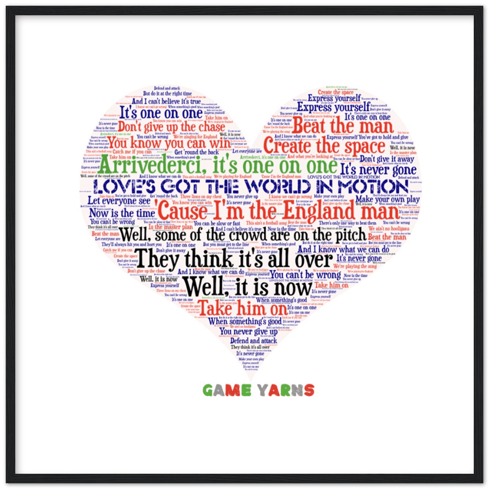 World In Motion Game Yarns Love Framed Poster - Game Yarns