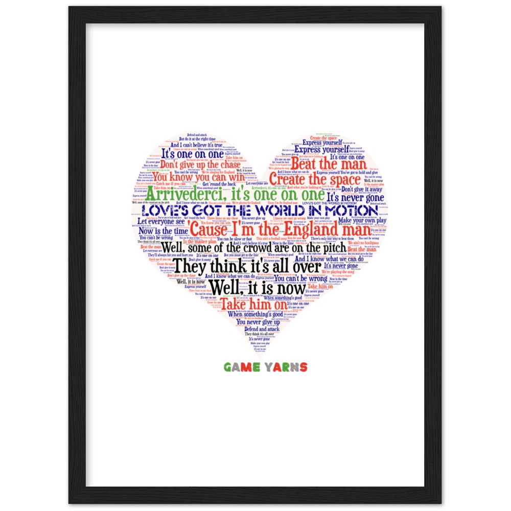 World In Motion Game Yarns Love Framed Poster - Game Yarns