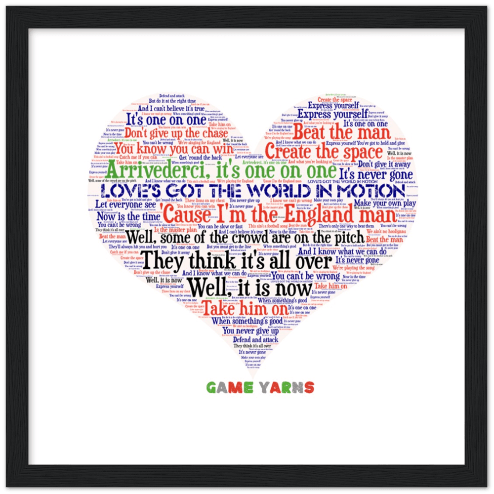World In Motion Game Yarns Love Framed Poster - Game Yarns