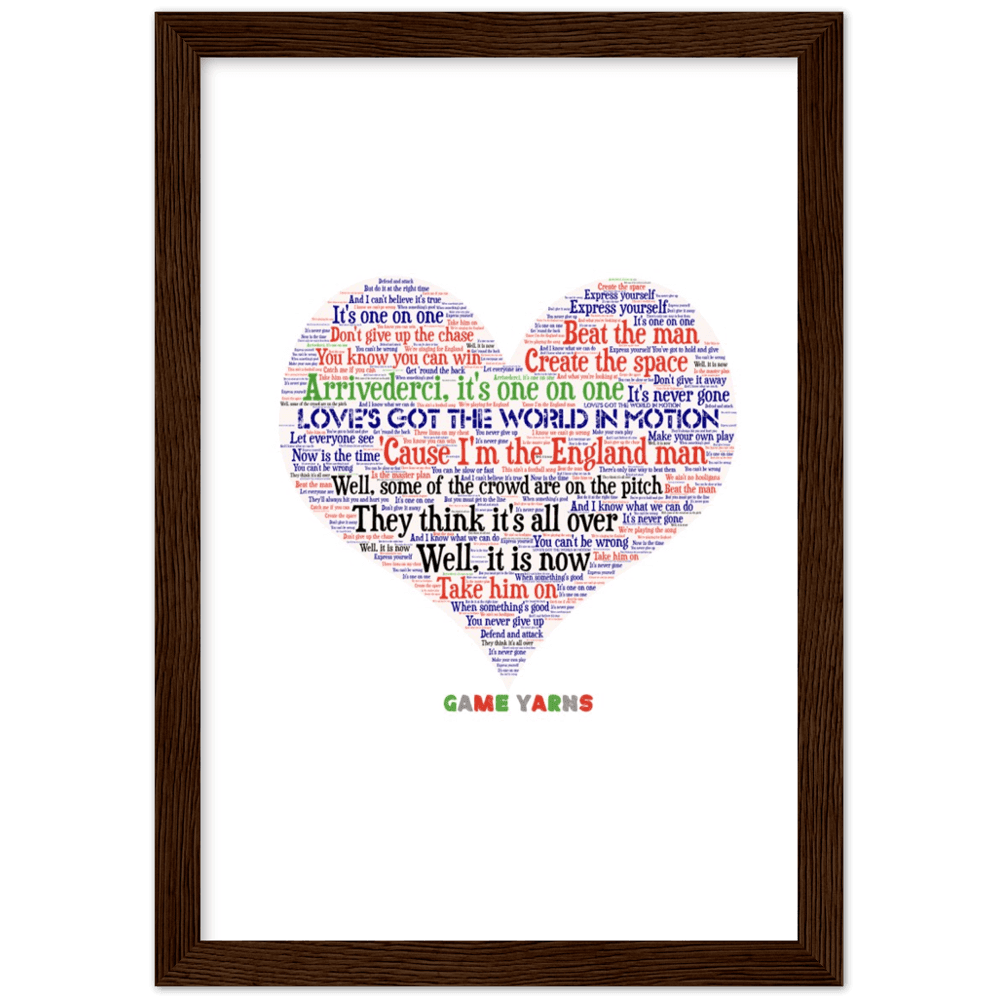 World In Motion Game Yarns Love Framed Poster - Game Yarns