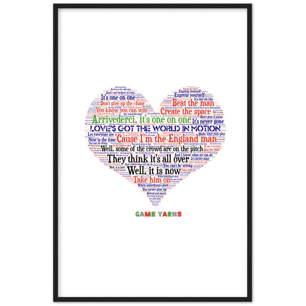 World In Motion Game Yarns Love Framed Poster - Game Yarns