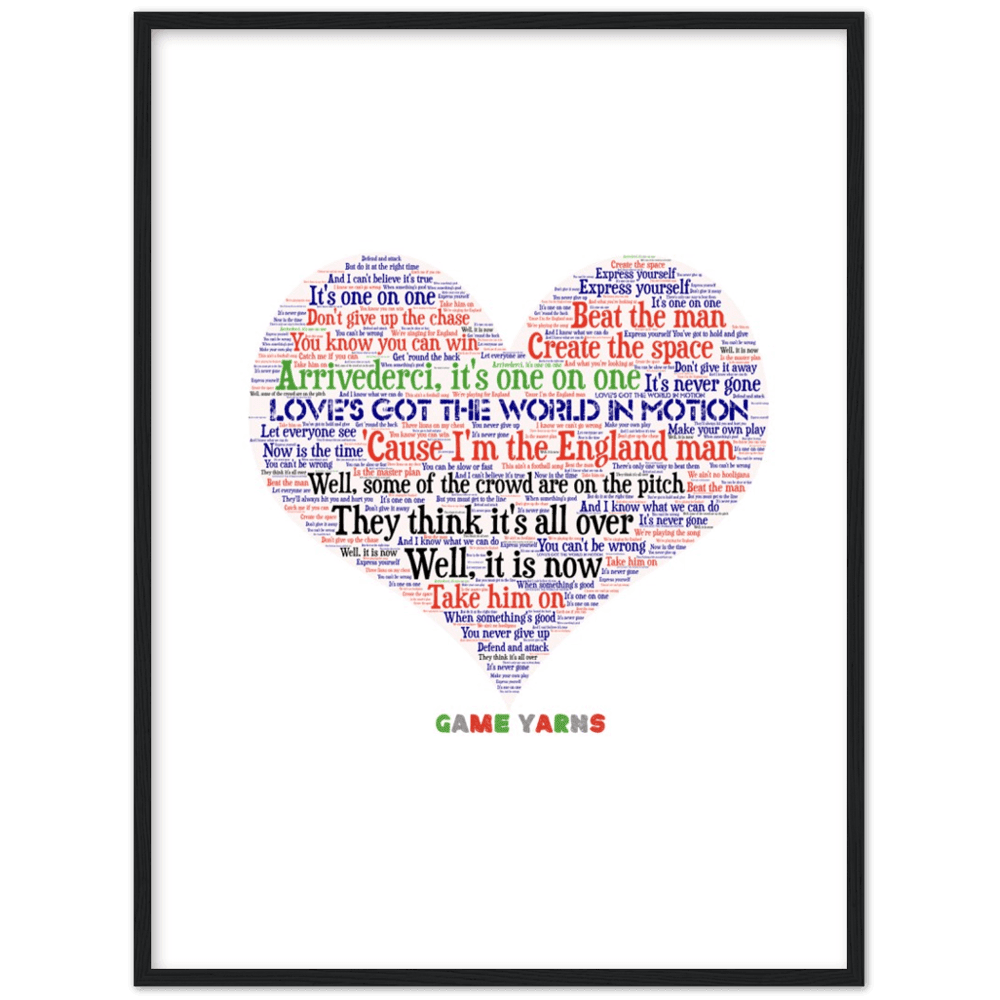 World In Motion Game Yarns Love Framed Poster - Game Yarns
