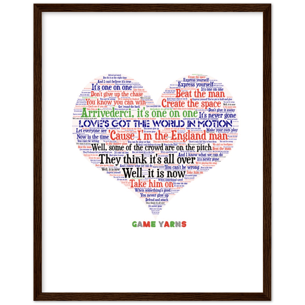 World In Motion Game Yarns Love Framed Poster - Game Yarns