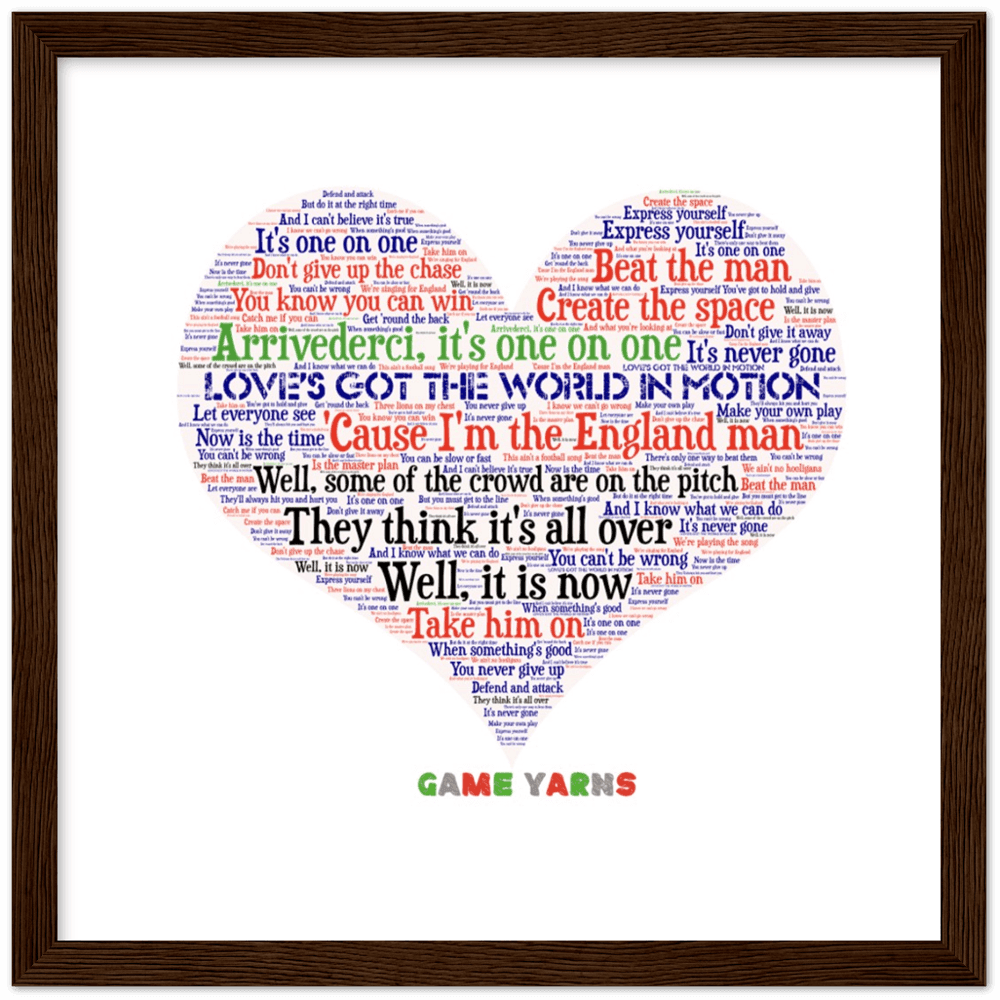 World In Motion Game Yarns Love Framed Poster - Game Yarns