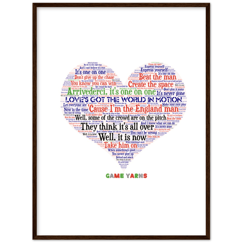 World In Motion Game Yarns Love Framed Poster - Game Yarns