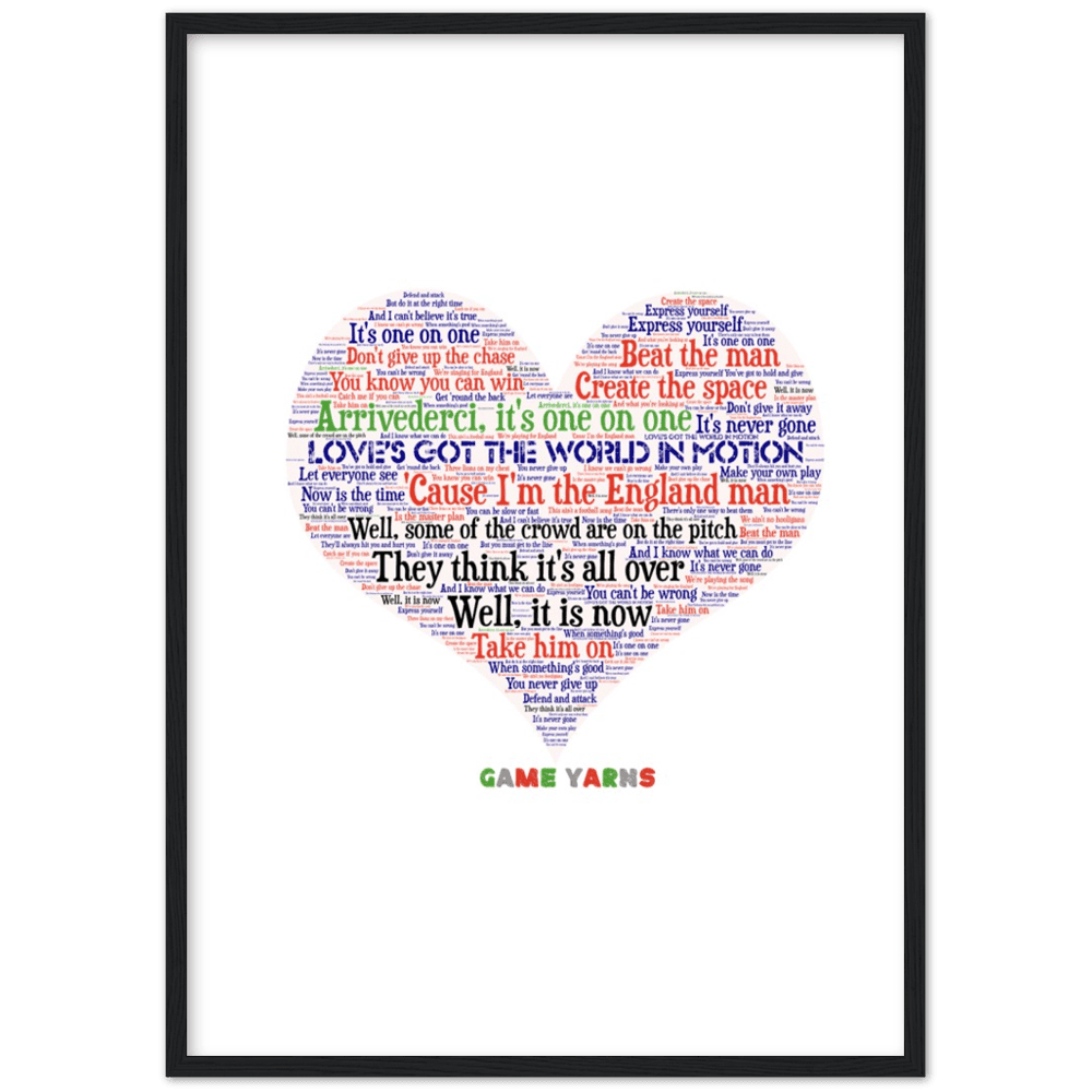 World In Motion Game Yarns Love Framed Poster - Game Yarns