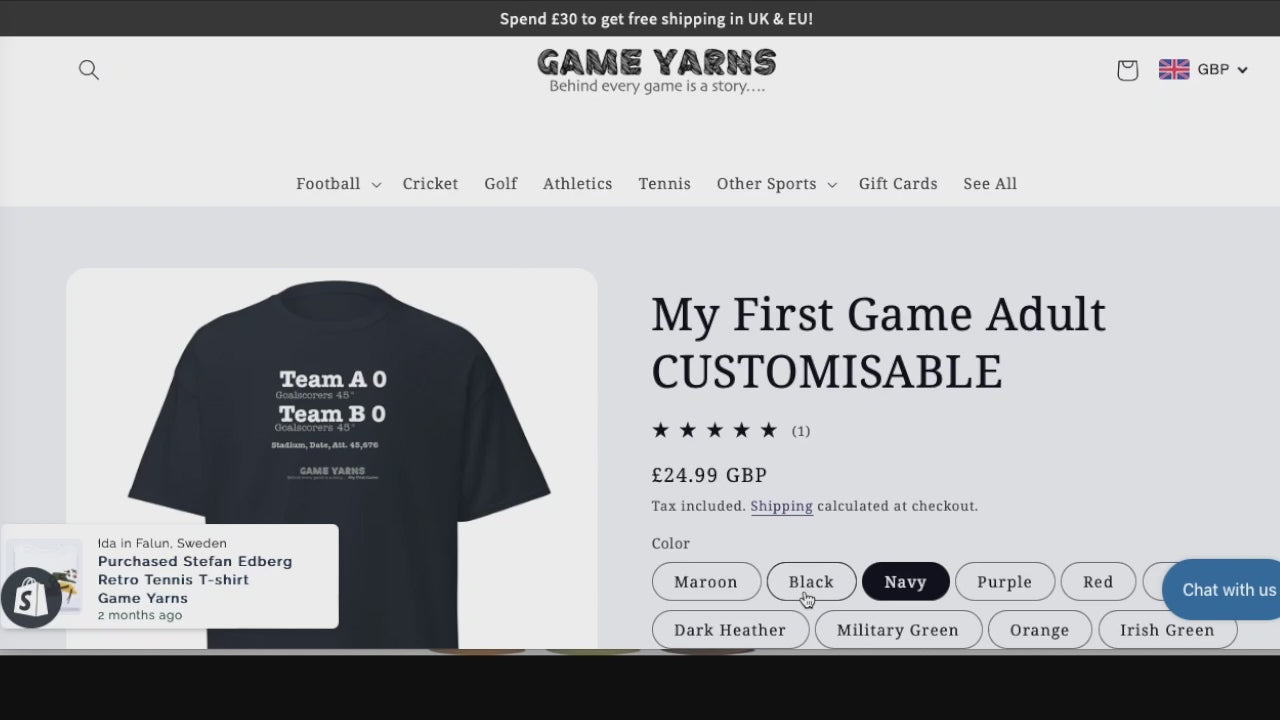 How to do your Game Yarns My First Game t-shirt explainer video