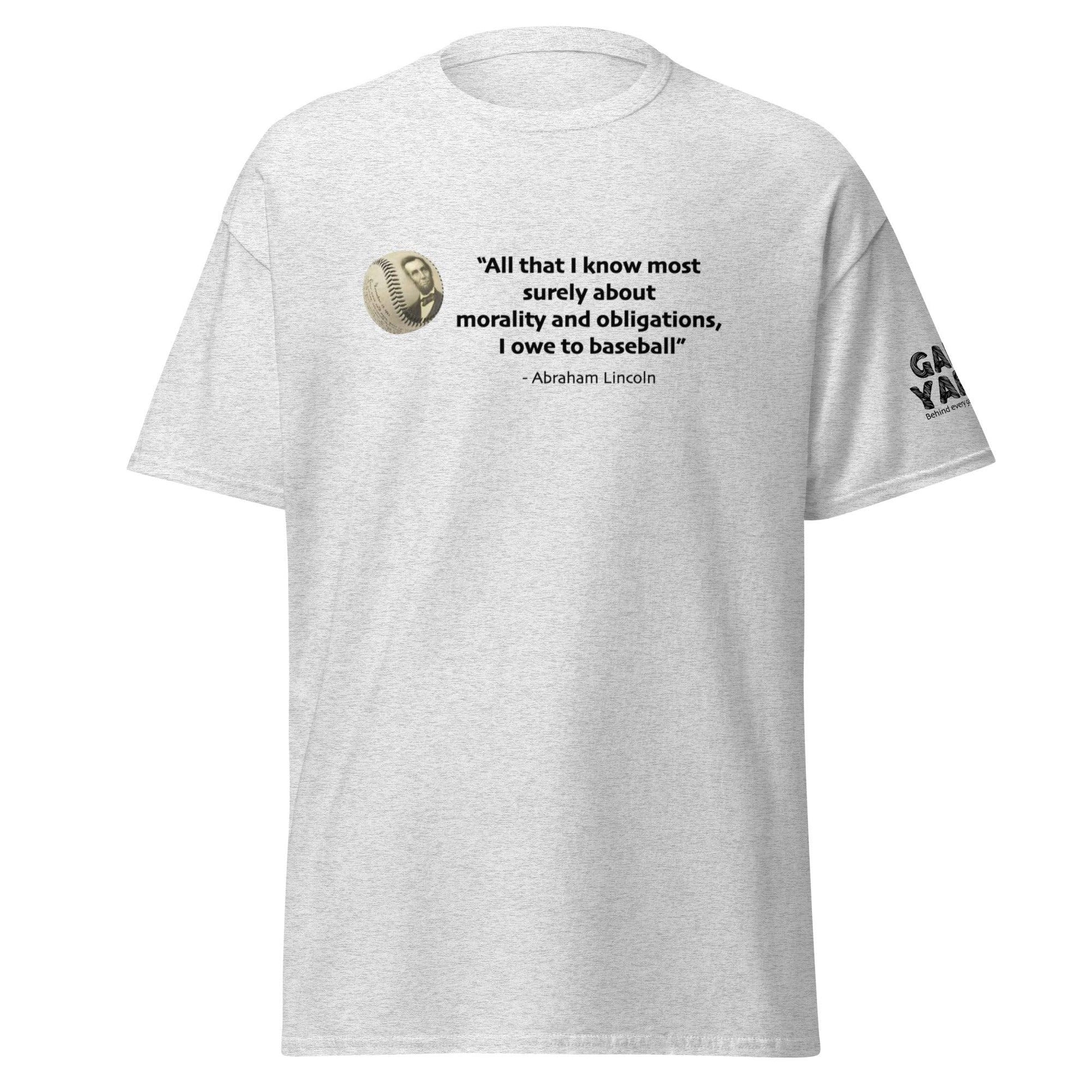 Abraham Lincoln Baseball T-shirt by Game Yarns.