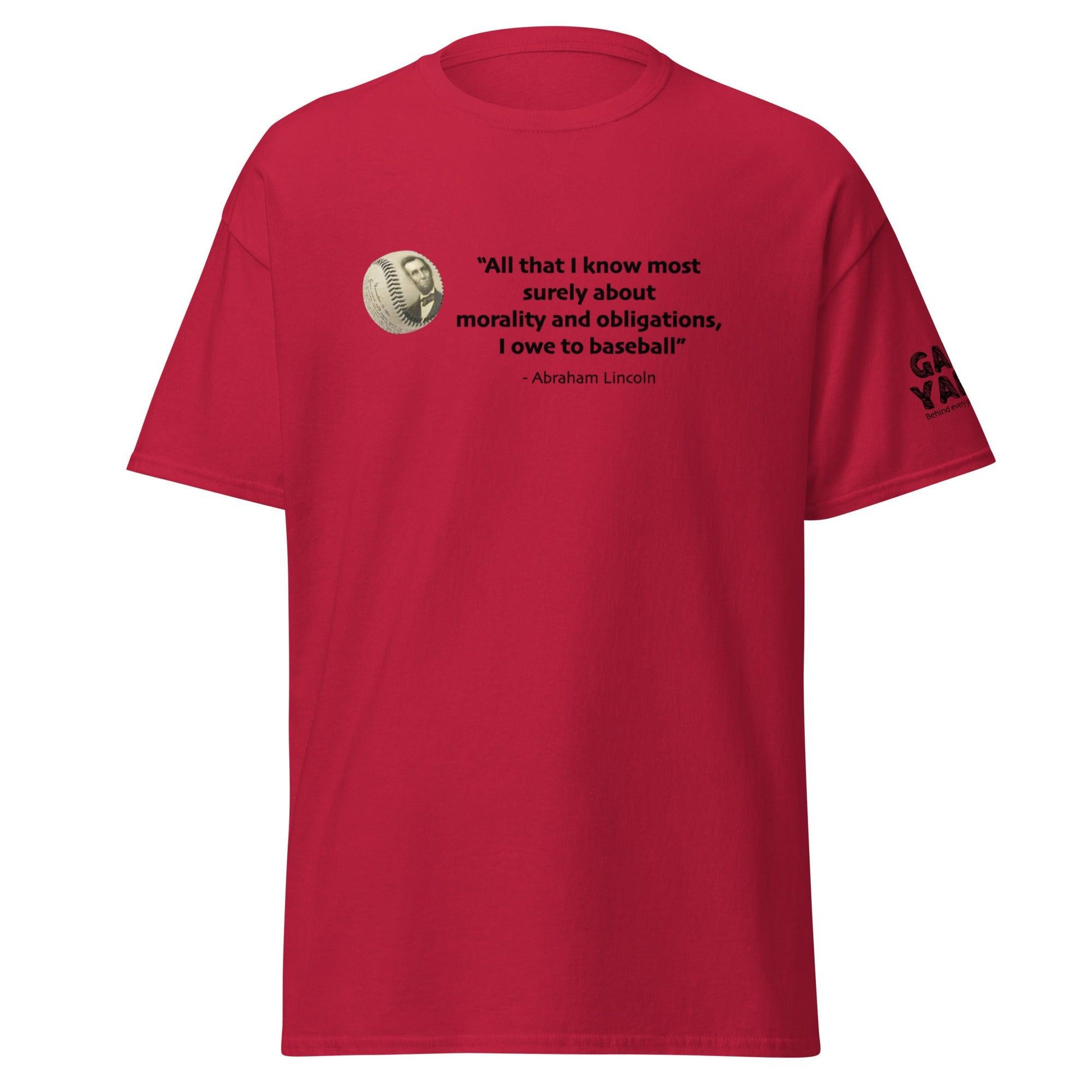 Abraham Lincoln Baseball T-shirt by Game Yarns.