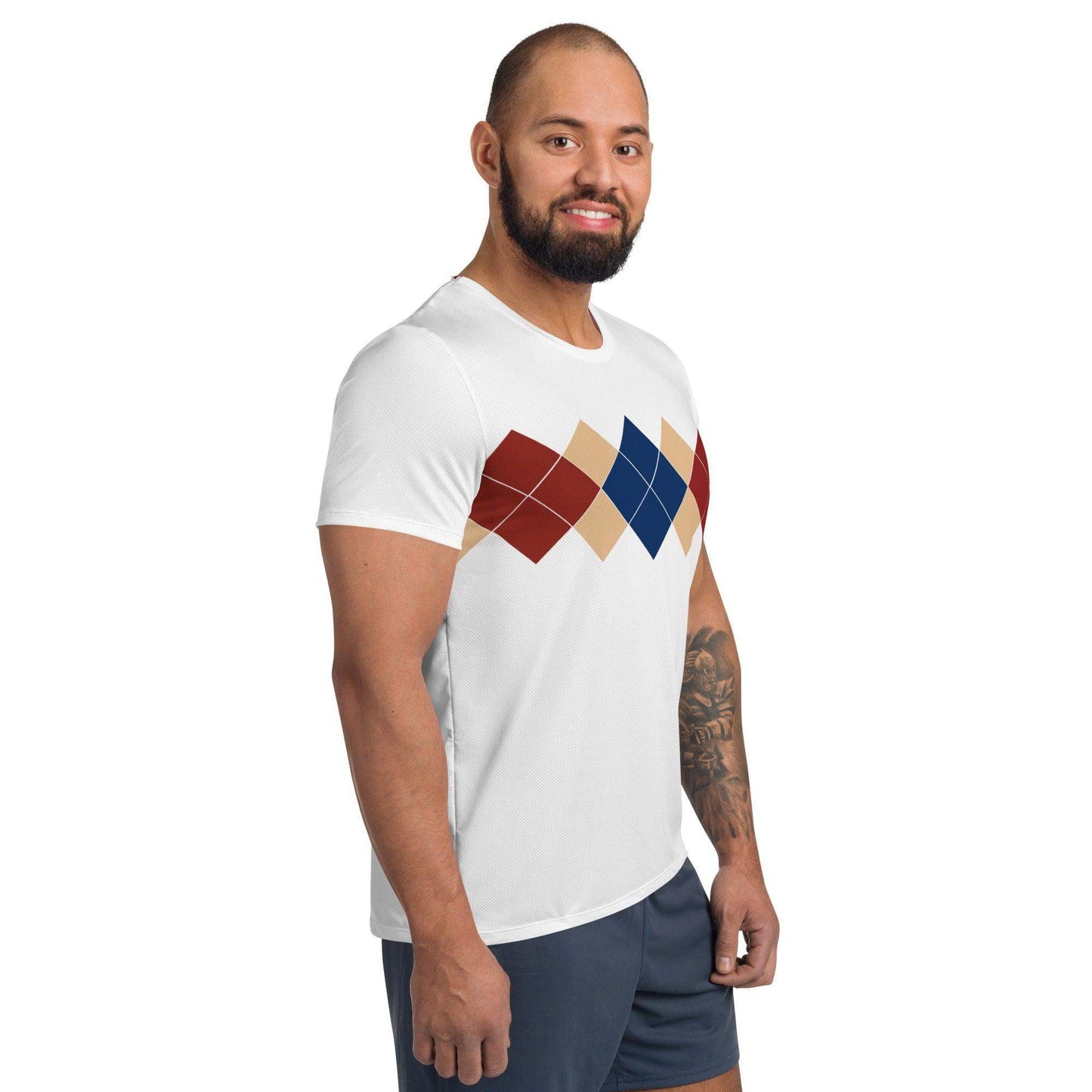 Ivan Lendl Gold Blue Argyle Athletic T-shirt