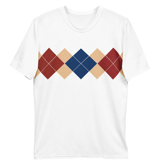 Ivan Lendl Gold Blue Argyle t-shirt