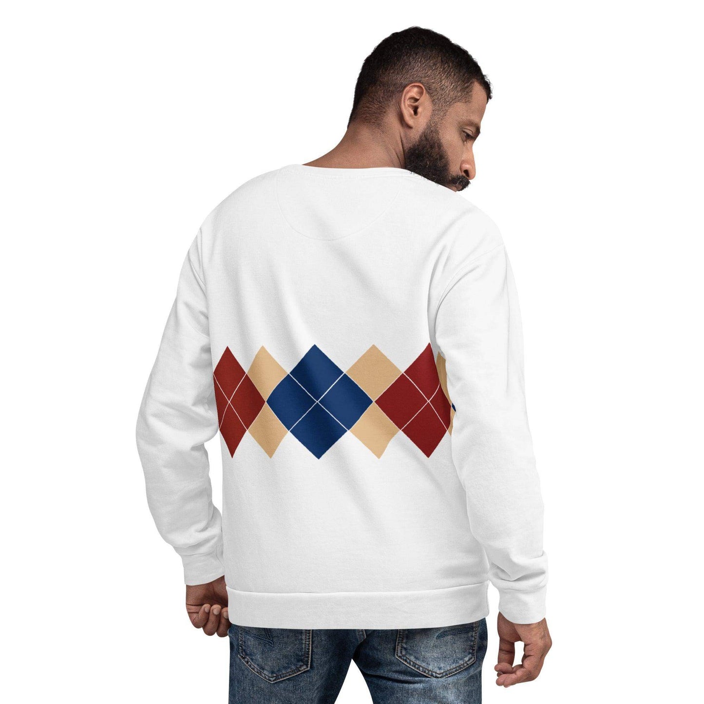 Ivan Lendl Gold Blue Argyle Sweatshirt