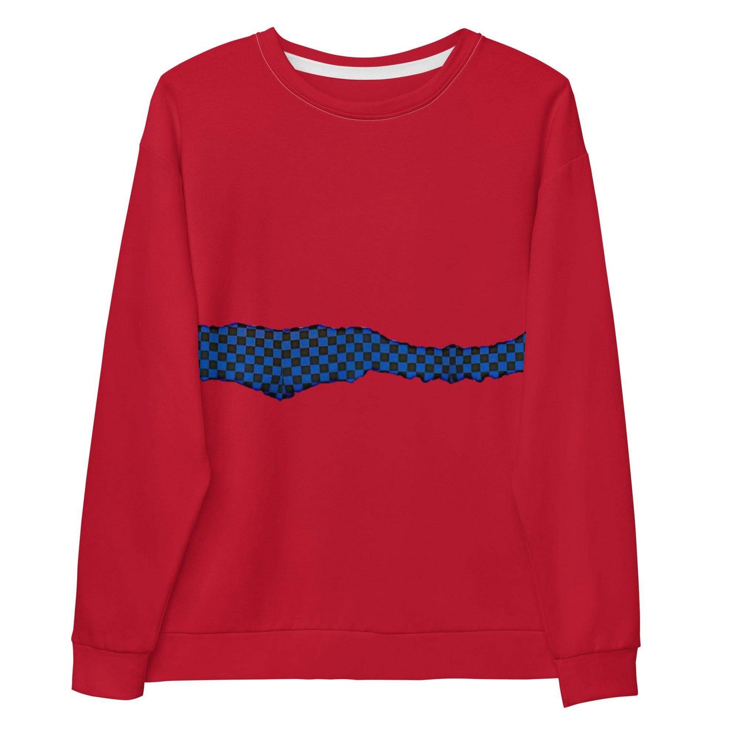 McEnroe Blue Check All Over Red Sweatshirt