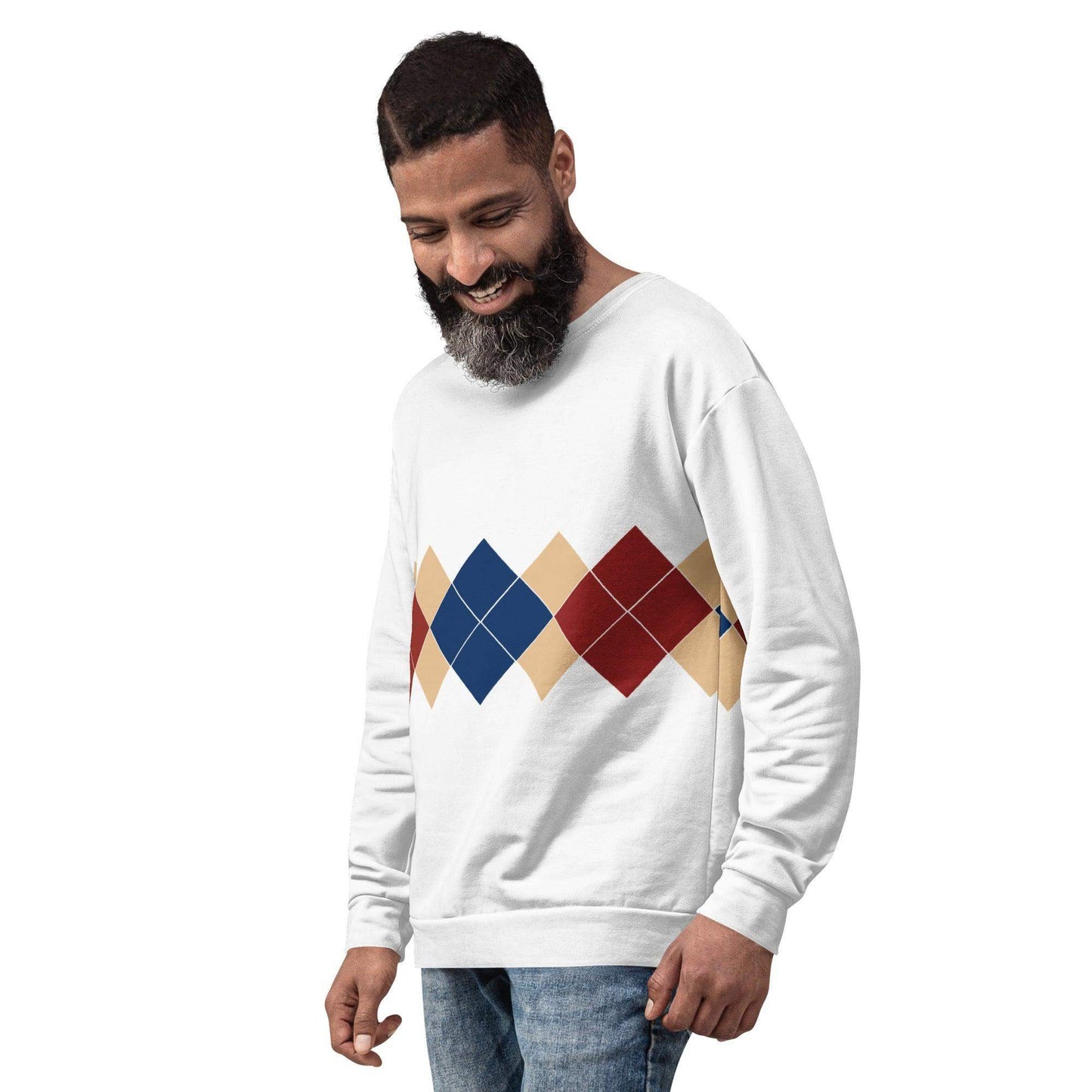 Ivan Lendl Gold Blue Argyle Sweatshirt