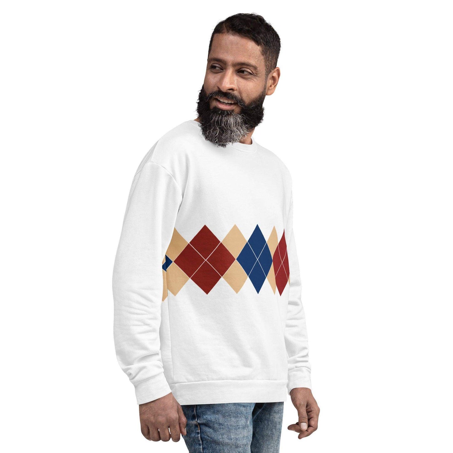 Ivan Lendl Gold Blue Argyle Sweatshirt