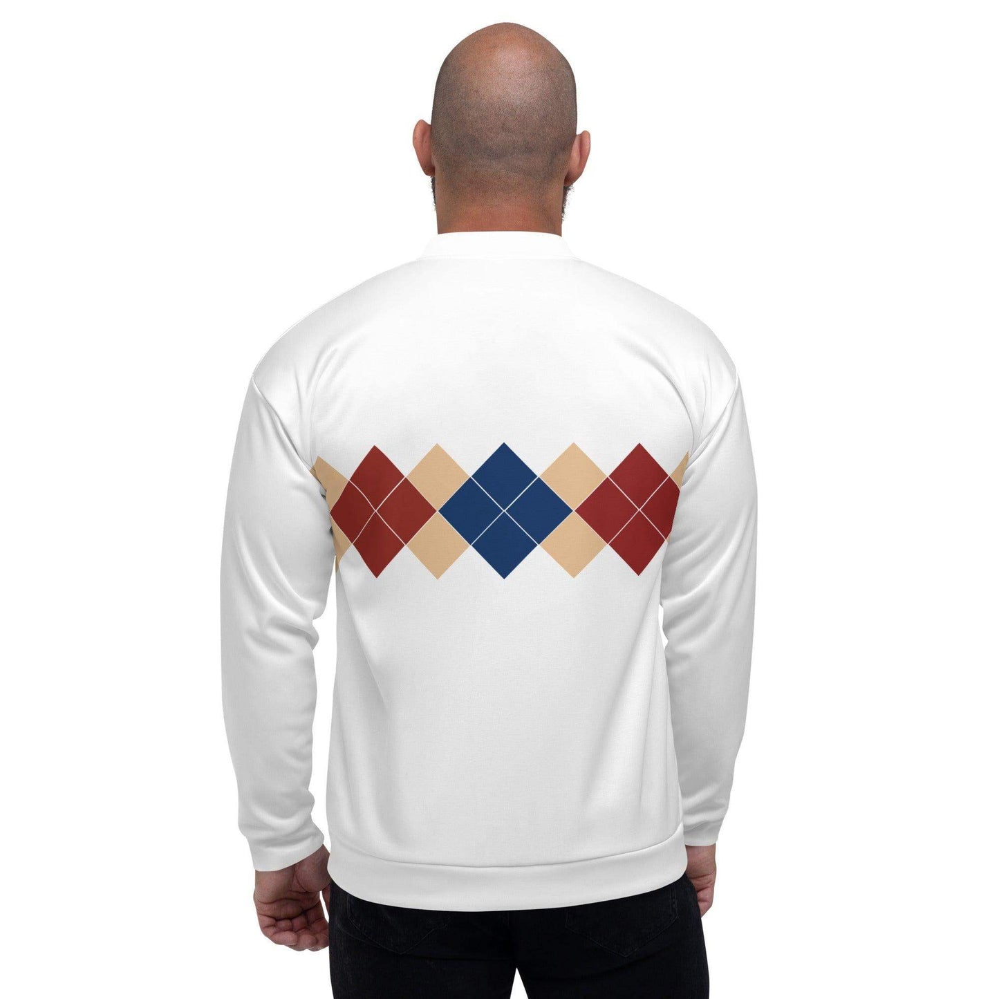 Ivan Lendl Gold Blue Argyle Bomber Jacket