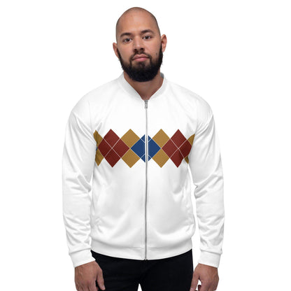 Ivan Lendl Blue Mustard Argyle Bomber Jacket