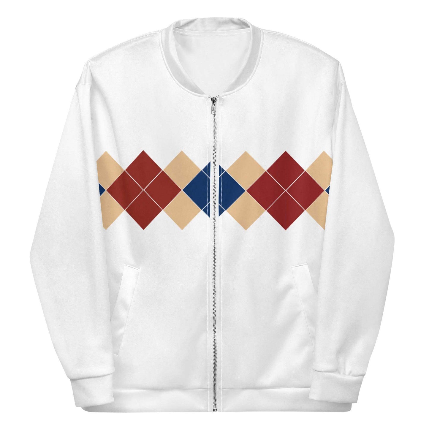 Ivan Lendl Gold Blue Argyle Bomber Jacket