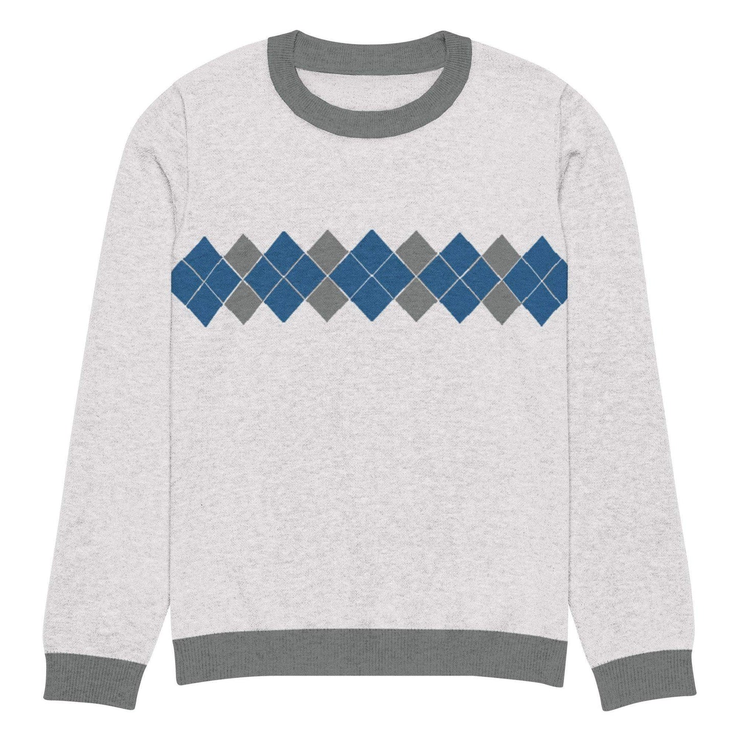 Ivan Lendl Blue Grey Argyle Knitted Sweater