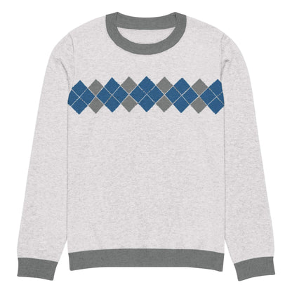 Ivan Lendl Blue Grey Argyle Knitted Sweater