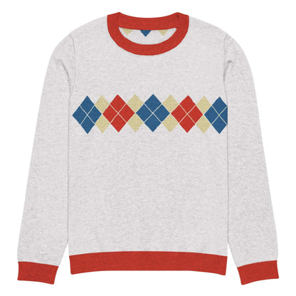 Ivan Lendl Gold Blue Argyle Knitted Sweater