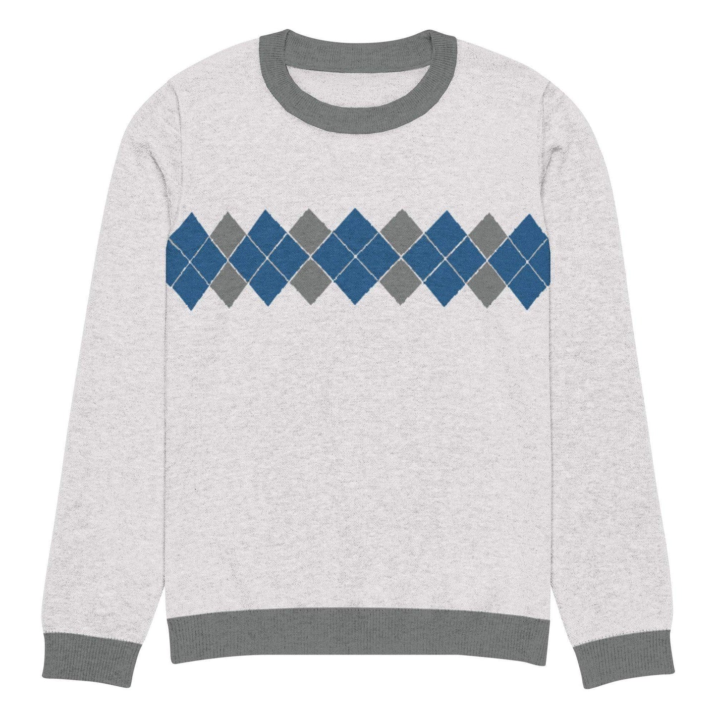 Ivan Lendl Blue Grey Argyle Knitted Sweater